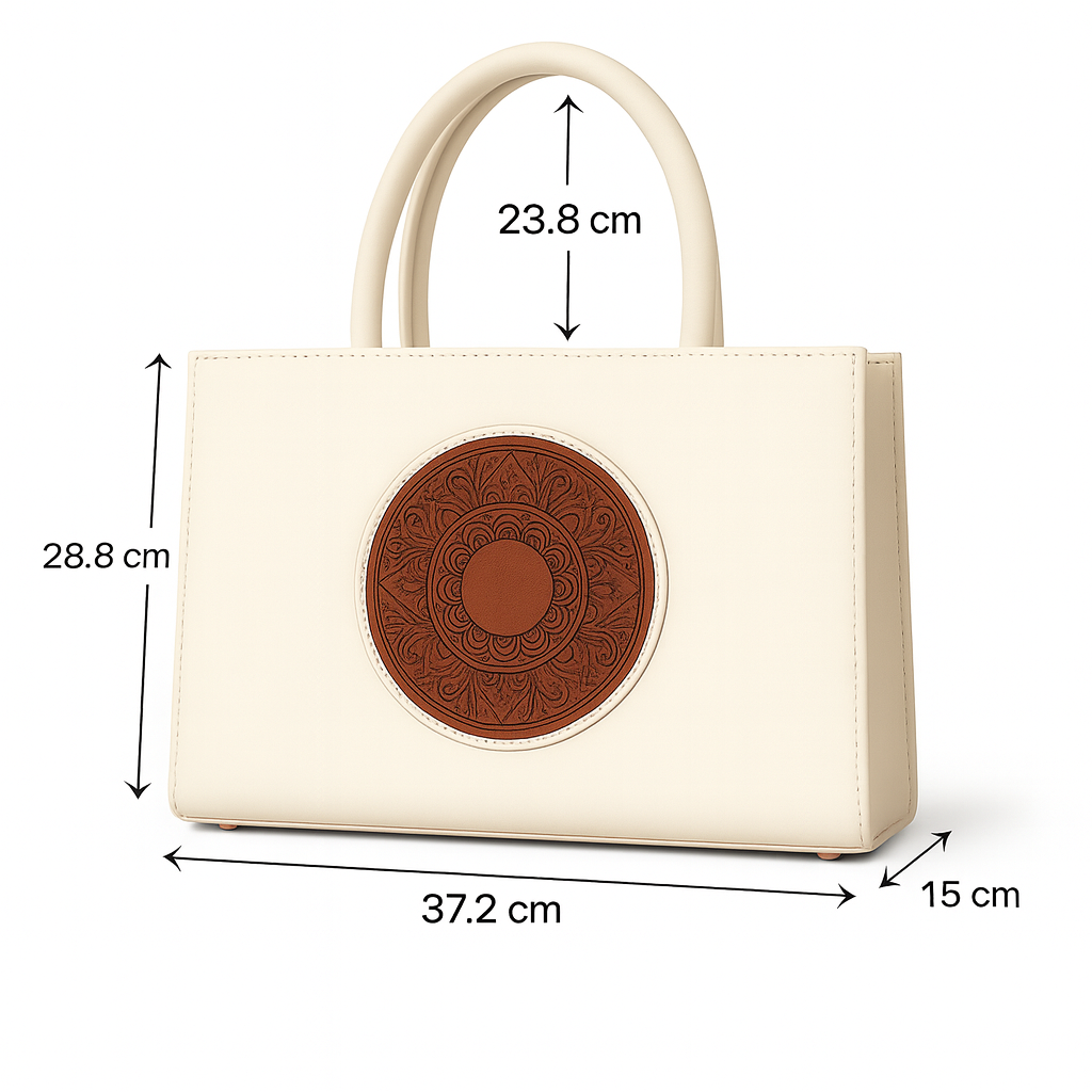 Ivory Patched Tote
