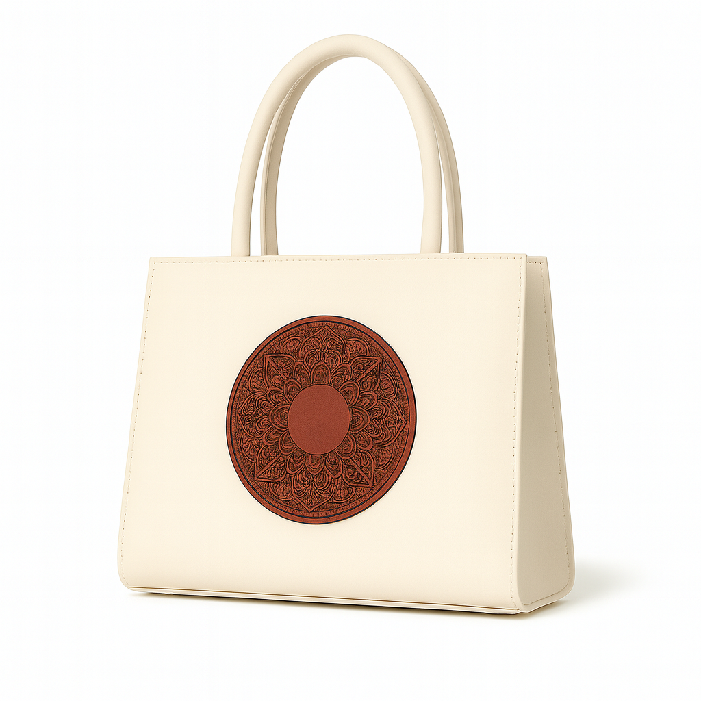 Ivory Patched Tote