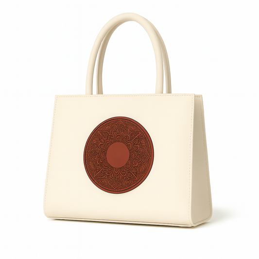 Ivory Patched Tote